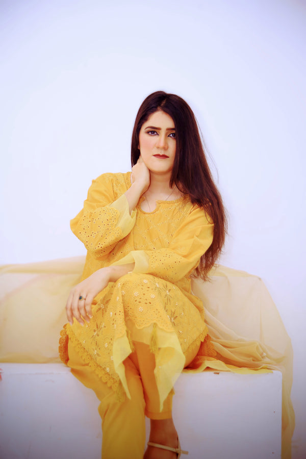 StyleOMania 3Pc Embroidered Suit