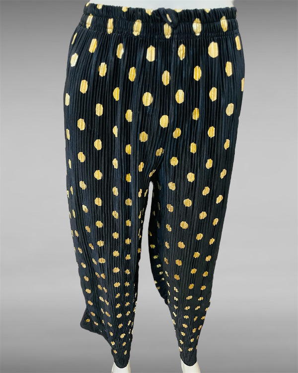 Women's Gold Foil Polka Dot Crinkle Pants