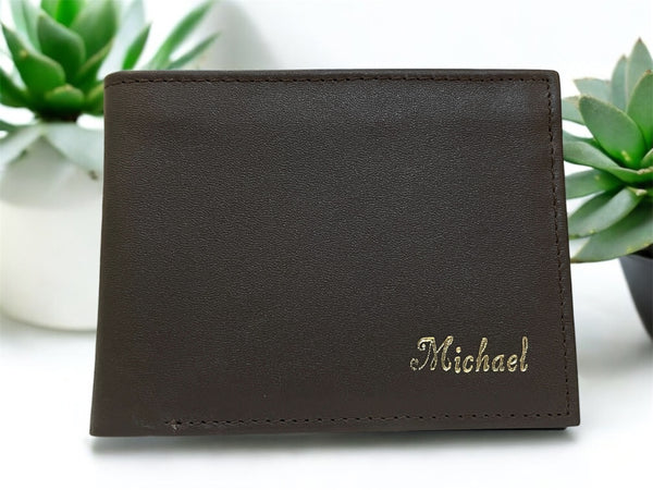 Black A.Leather Bi- Fold Wallet-Custom Name “Michael”
