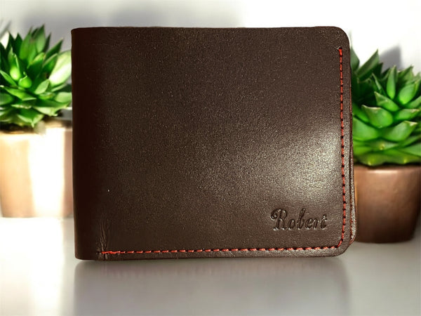 Personalized Black Leather Wallet