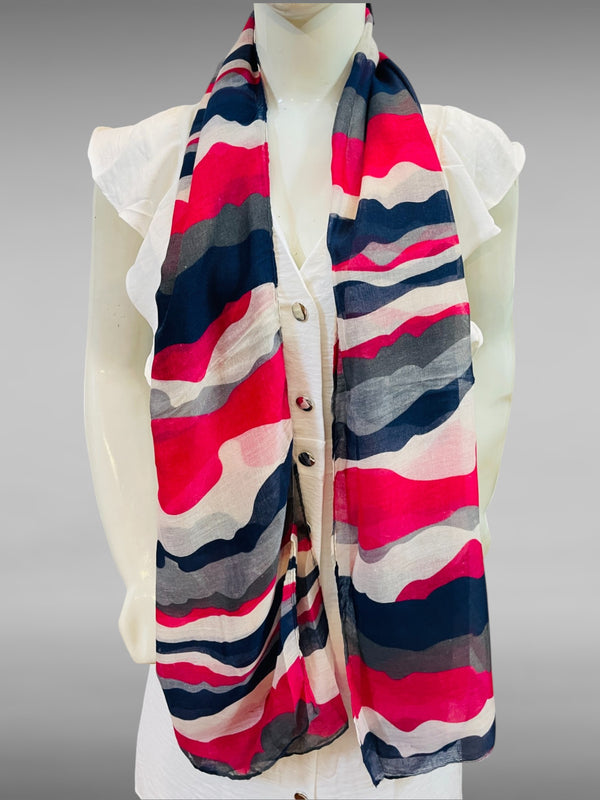 Wavy Print Voile Scarf