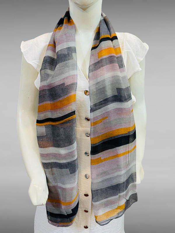 Striped Voile Scarf
