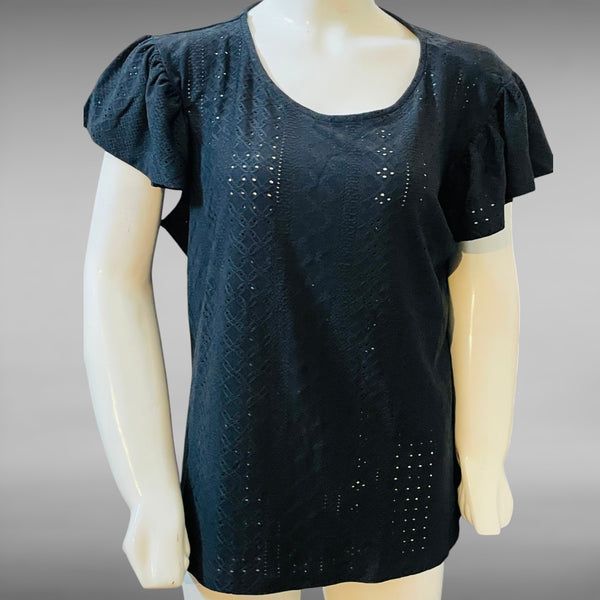Women's Puff Sleeve Embroidered Eyelet Top – Soft Cotton Tunic