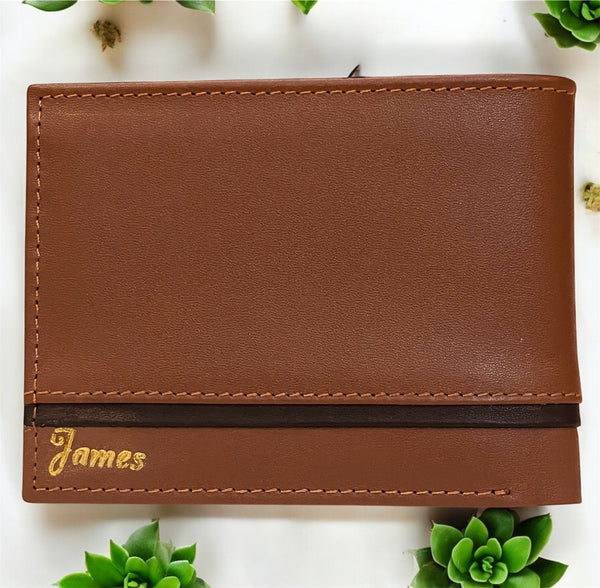 Brown Leather Bi-fold Wallet