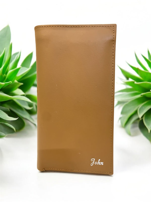 Brown A.Leather wallet -custom name “John”