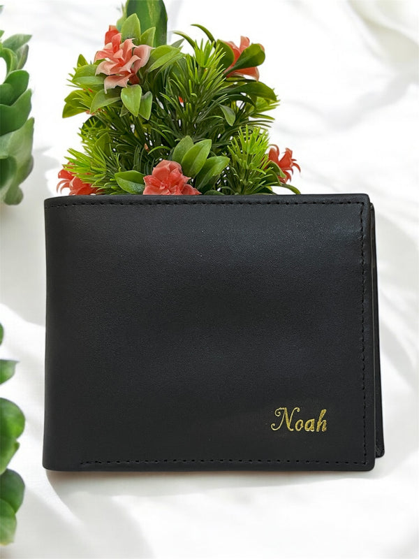 Black Leather Bi-Fold Wallet