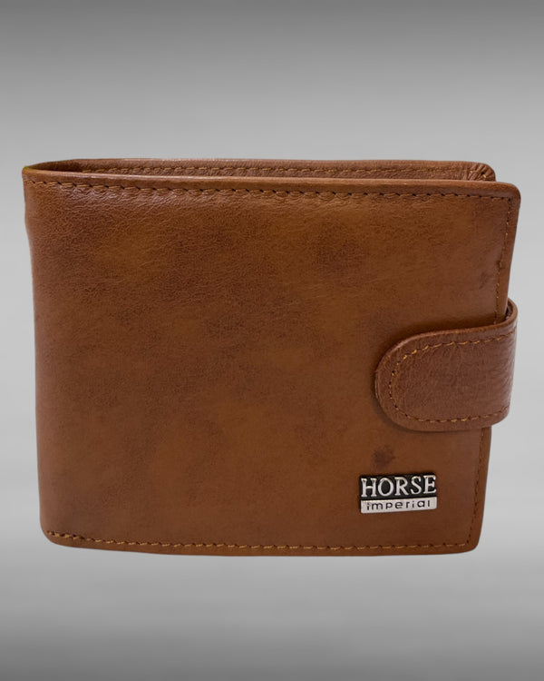 Men's Leather Wallet with Button Closure
