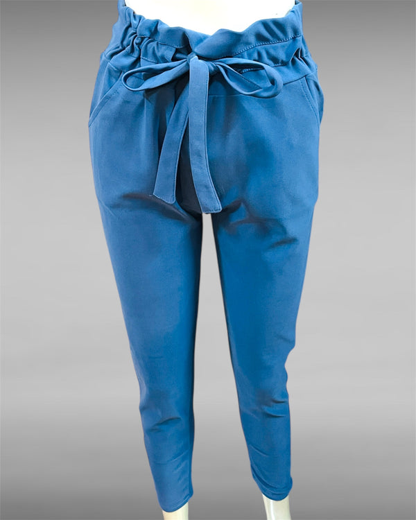 Women's High-Waisted Paperbag Belted Trousers