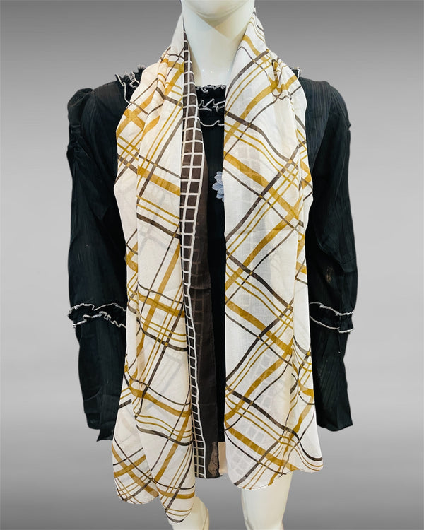 Soft Lawn Checkered Scarves